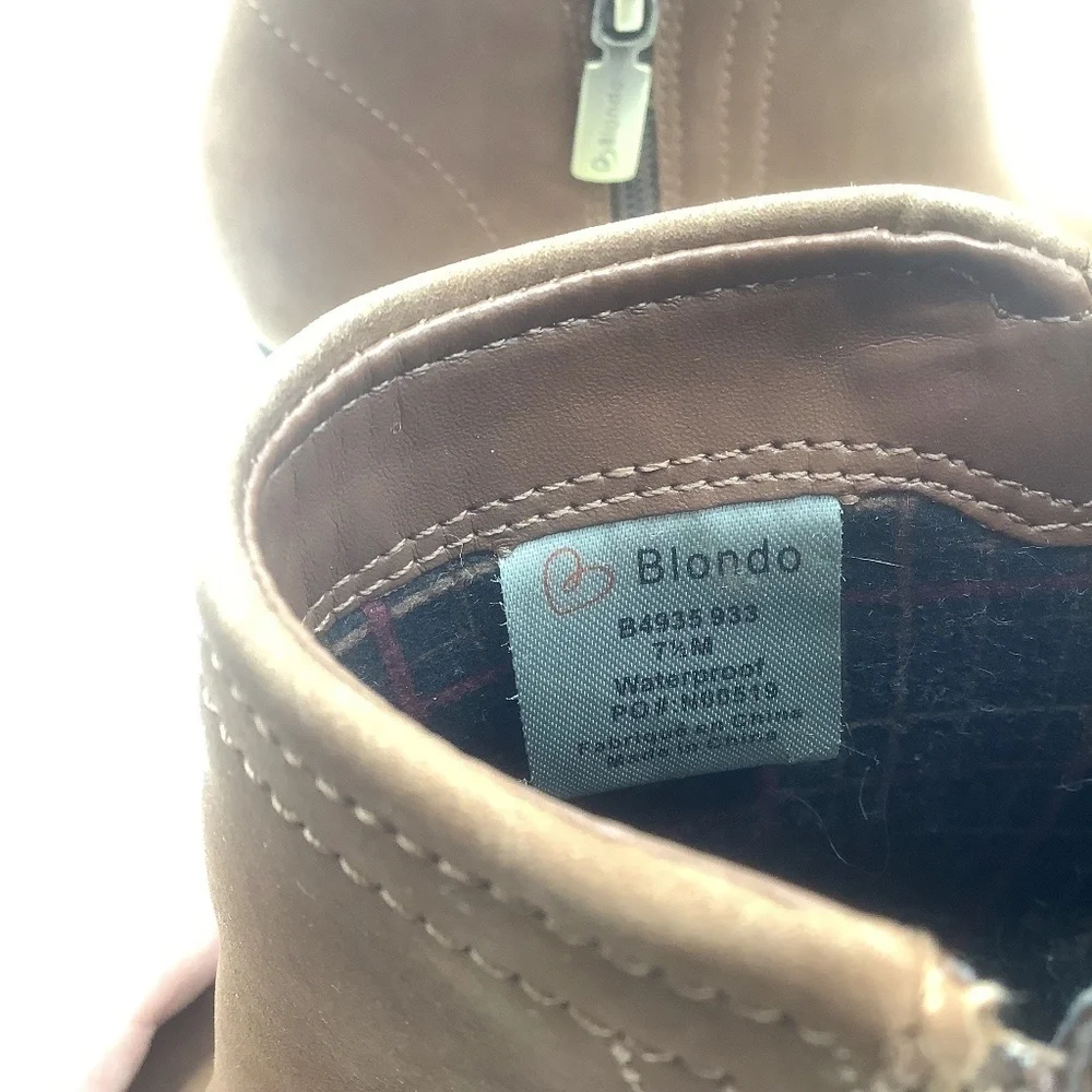 Blondo Valli 2.0 Waterproof Leather Bootie‎ Cognac Size 7.5M
